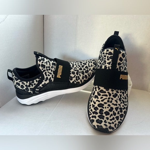 Puma Big Girls Soft Ride Sophia Slip-On Casual Leopard Sneakers Sz 8.5 - Picture 8 of 8